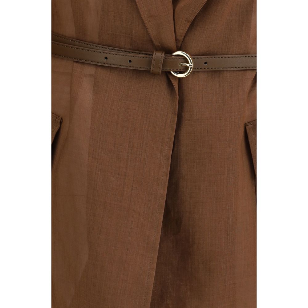 Max Mara Brown Ramie Coat