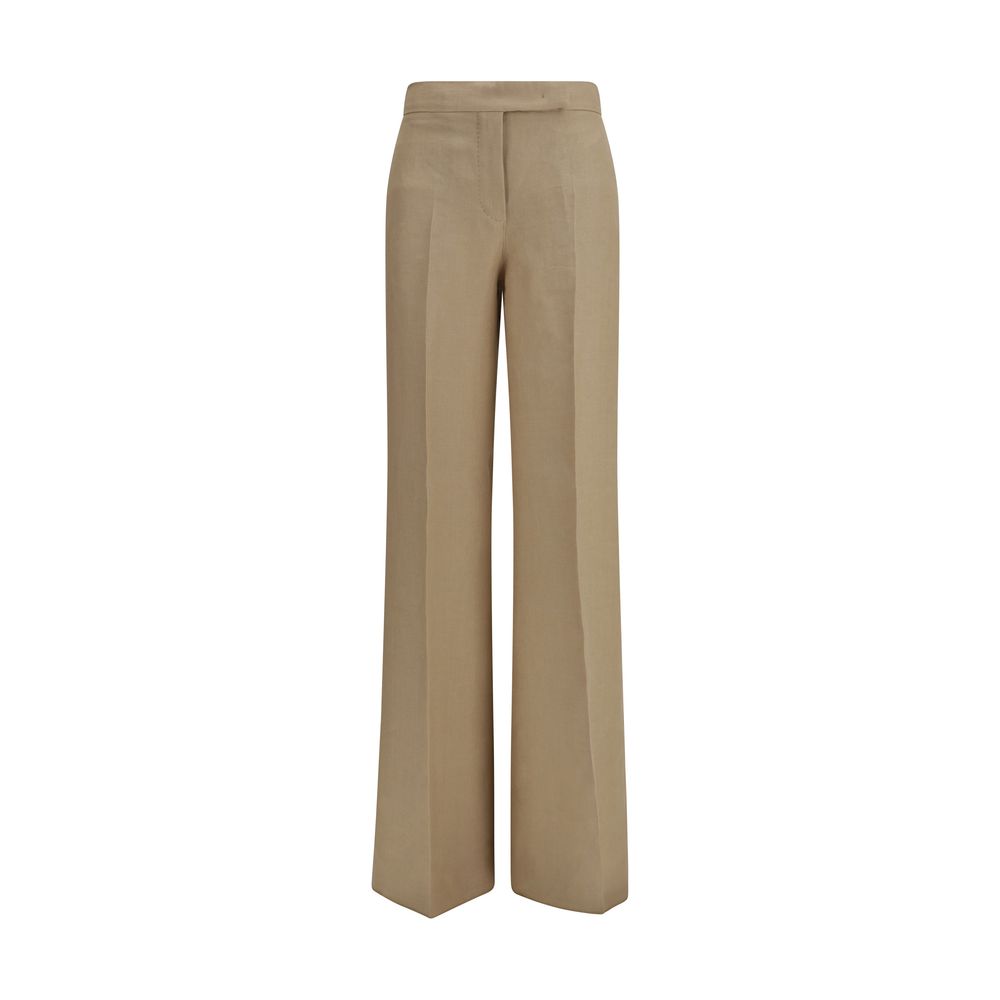 Max Mara Beige Linen Casual Pants - Timeless Luxury Elegance