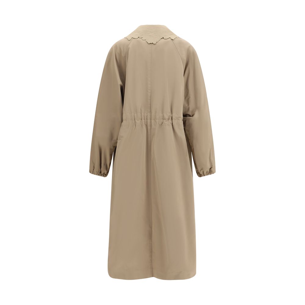 Fabiana Filippi Beige Polyester Coat - Timeless Italian Elegance