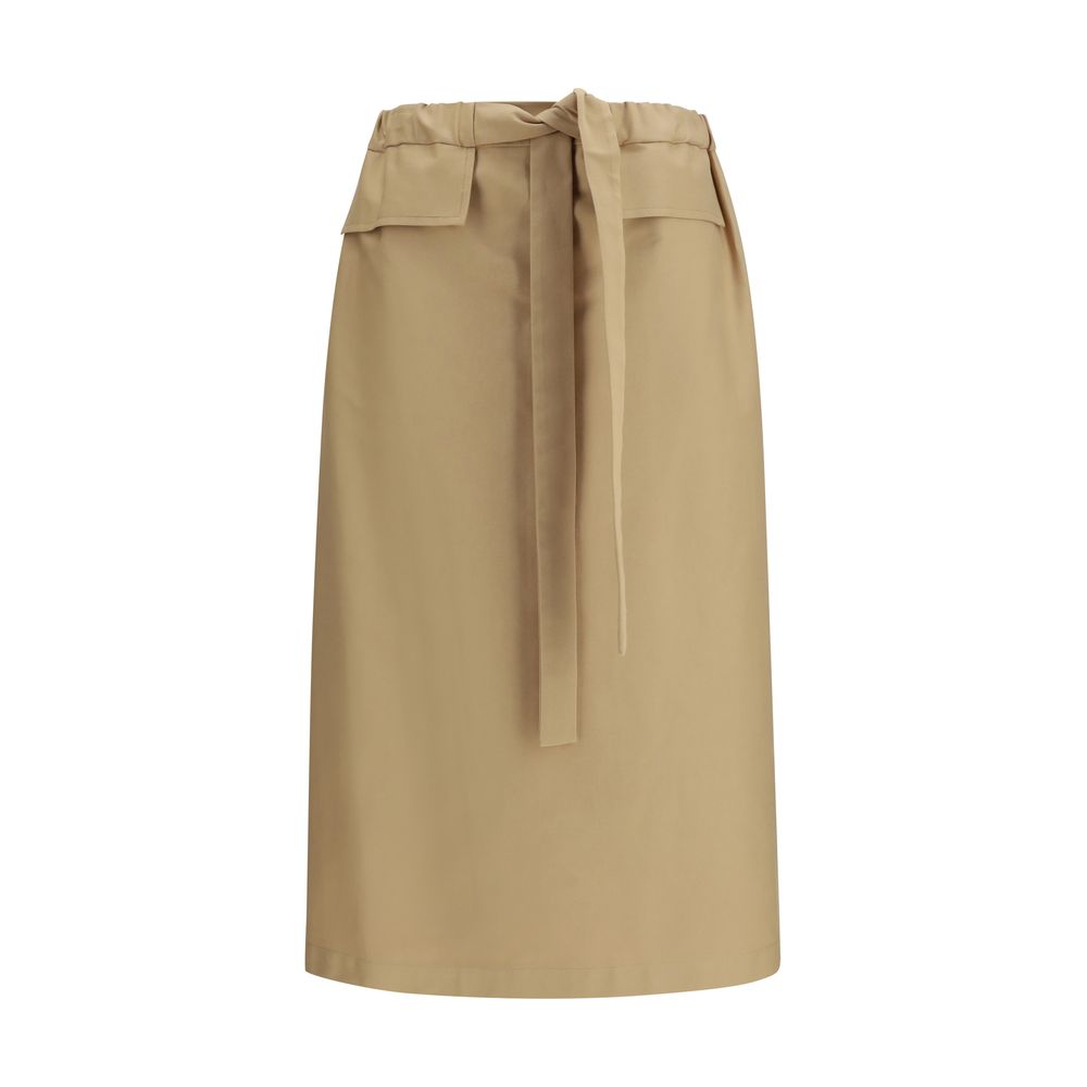 Fabiana Filippi Beige Cotton Midi Skirt - Effortless Elegance