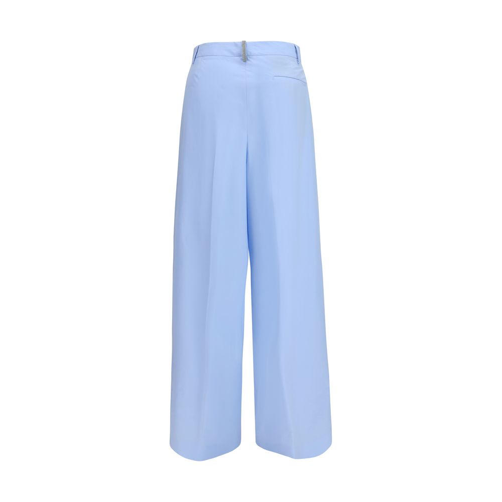 Fabiana Filippi Blue Cotton Casual Pants - Timeless Elegance