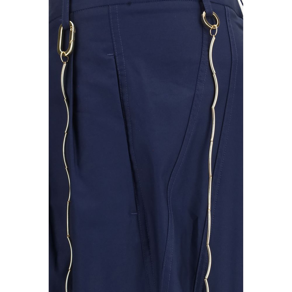 Darkpark Blue Cotton Casual Pants