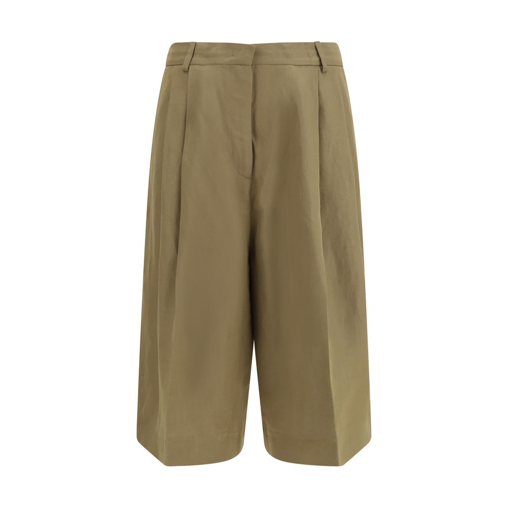 Fabiana Filippi Beige Viscose Pleated Pants - Timeless Elegance