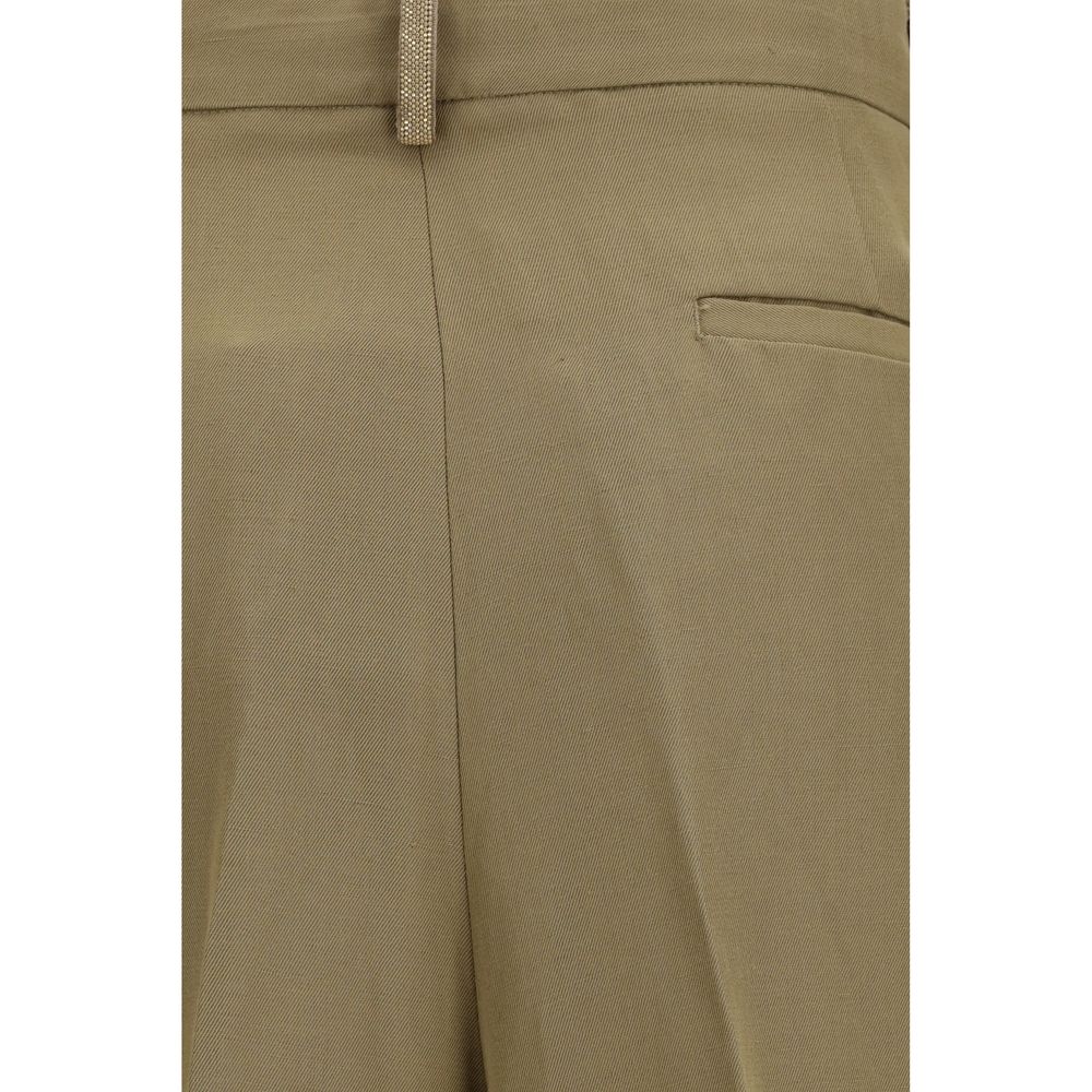 Fabiana Filippi Beige Viscose Pleated Pants - Timeless Elegance