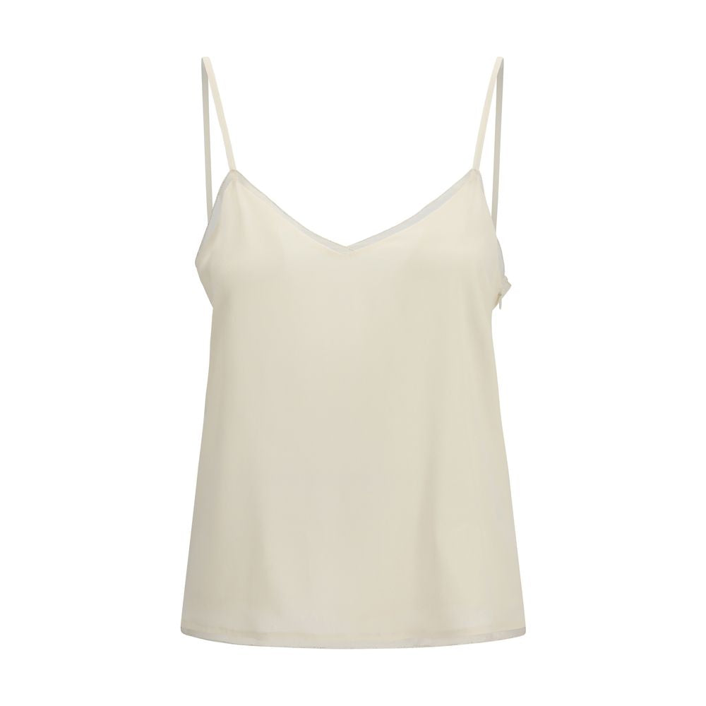 Fabiana Filippi Beige Acetate Blouse - Luxury Elegance in Silk