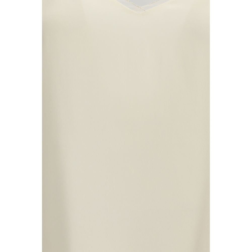 Fabiana Filippi Beige Acetate Blouse - Timeless Luxury Elegance