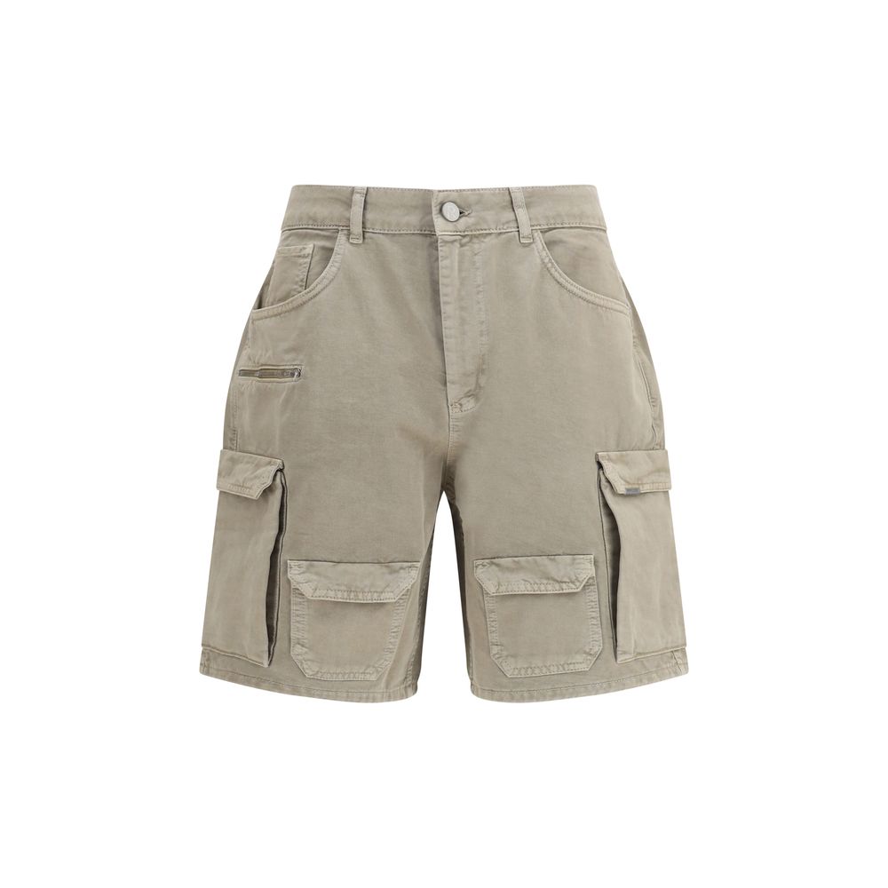 Represent Beige Cotton Bermuda Shorts - Luxurious Utility Fashion