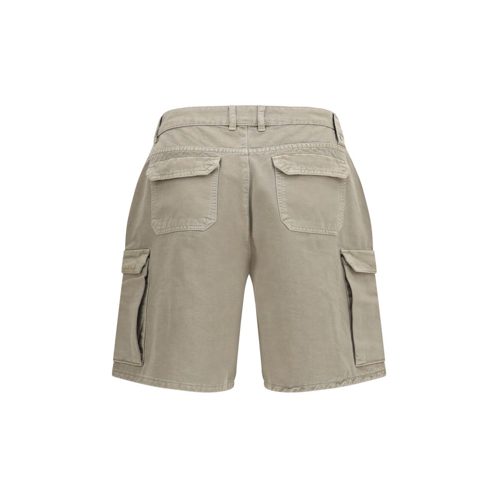 Represent Beige Cotton Bermuda Shorts - Luxurious Utility Fashion