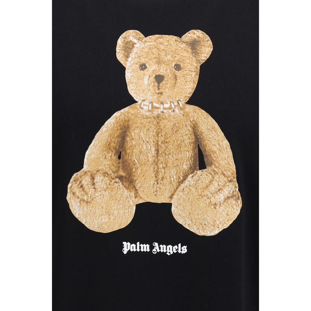 Elevate your wardrobe with the Palm Angels Black Cotton T-Shirt from the SS26 collection, where luxury meets contemporary streetwear in a striking Bear print.