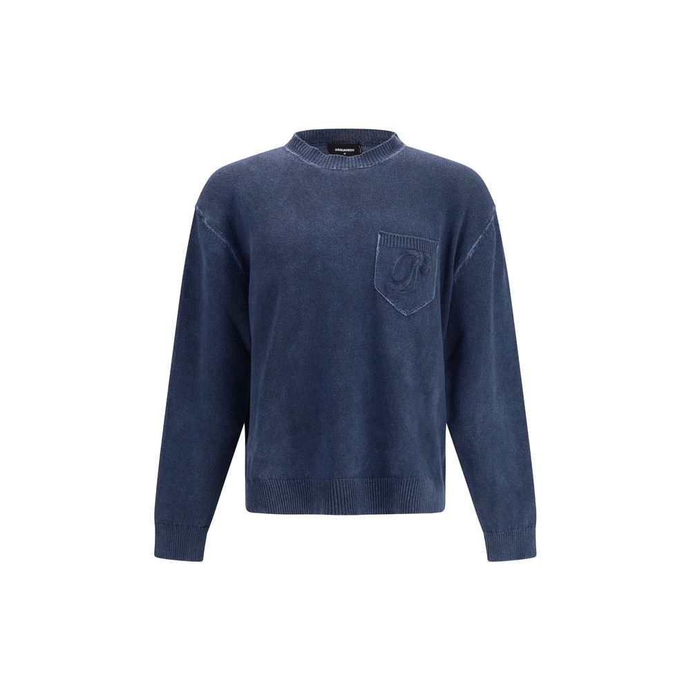 Dsquared² Blue Polyester Sweatshirt - Designer Casual Luxury