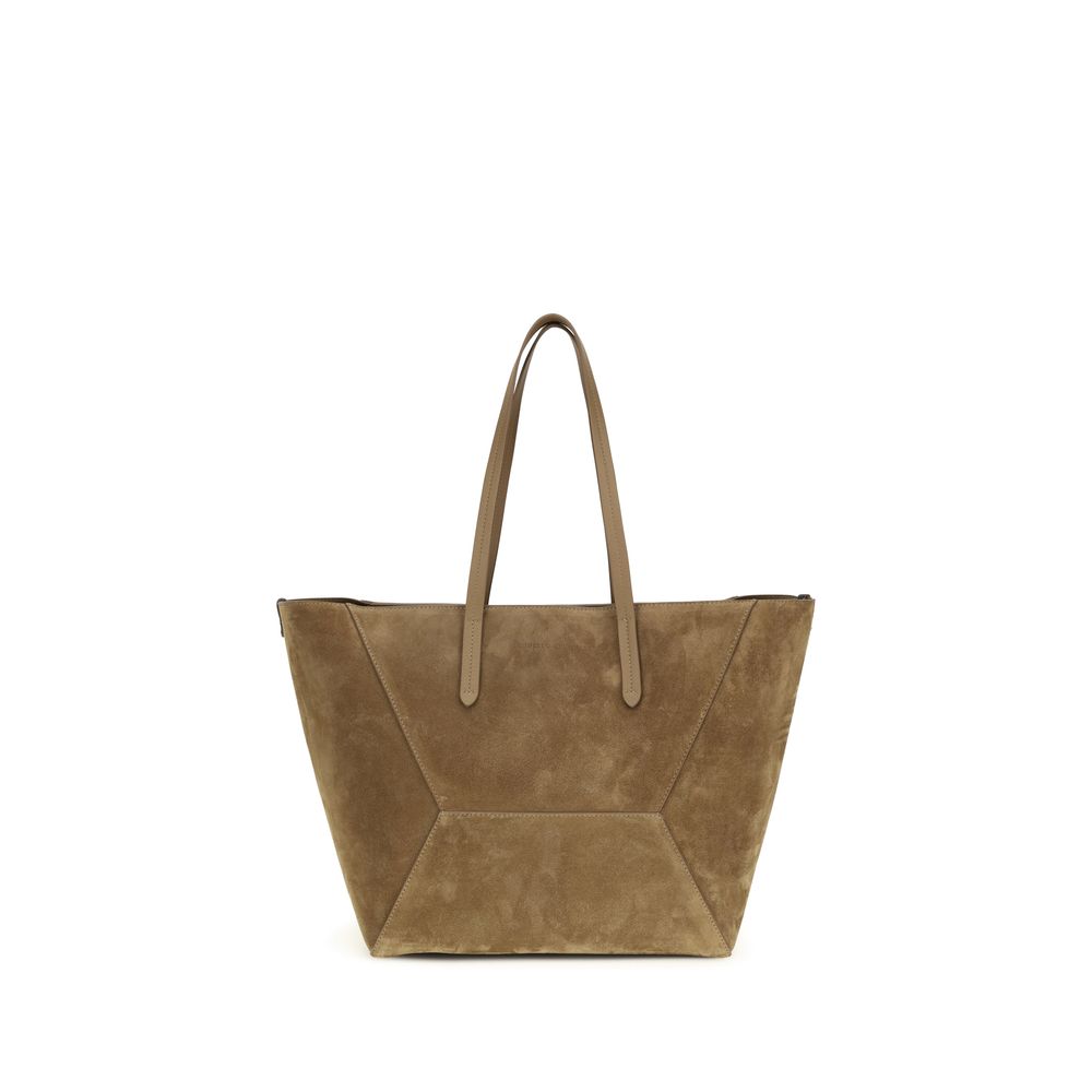 Brunello Cucinelli Beige Calf Leather Shoulder Bag - Luxury Redefined