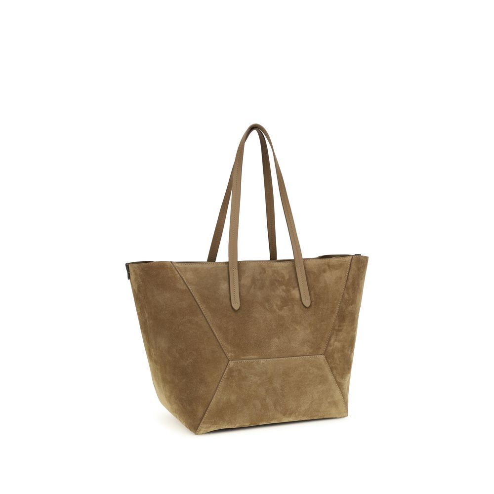 Brunello Cucinelli Beige Calf Leather Shoulder Bag - Luxury Redefined