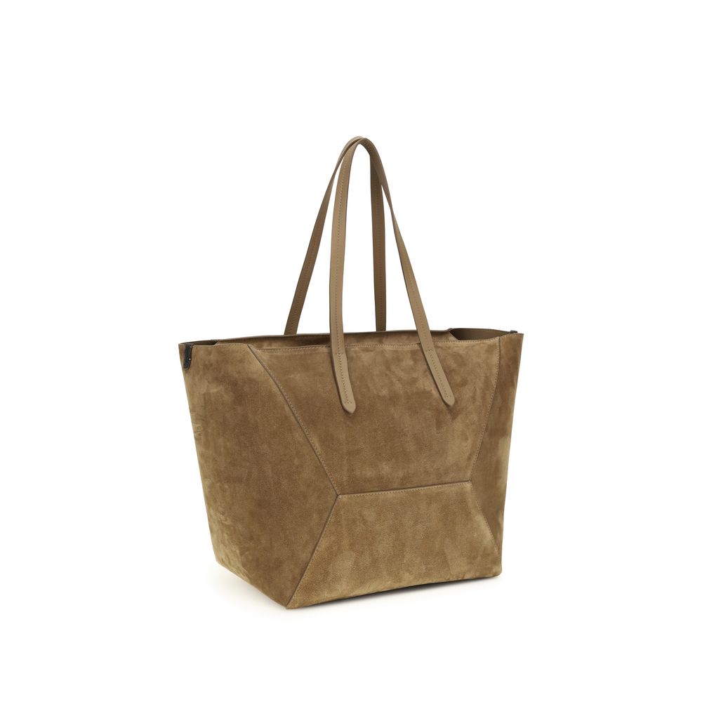 Brunello Cucinelli Beige Calf Leather Shoulder Bag - Luxury Redefined