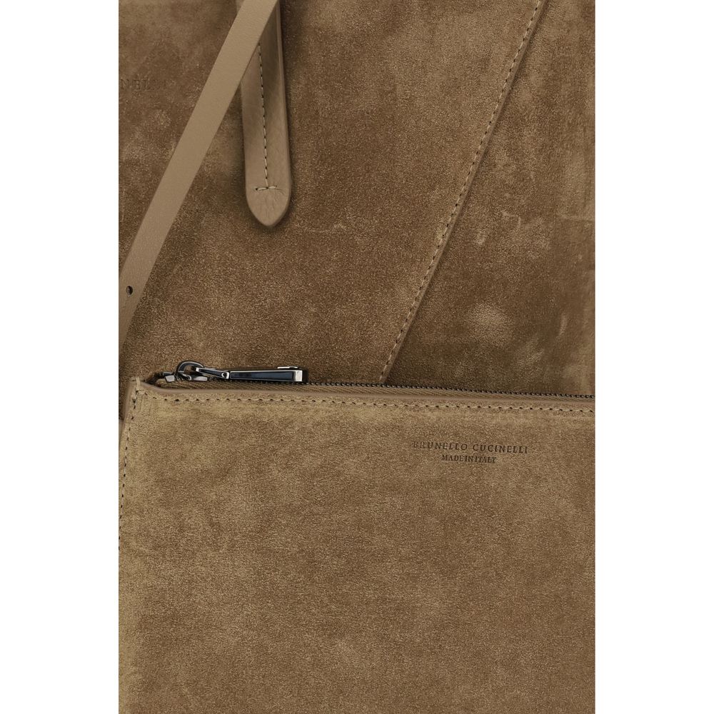 Brunello Cucinelli Beige Calf Leather Shoulder Bag - Luxury Redefined