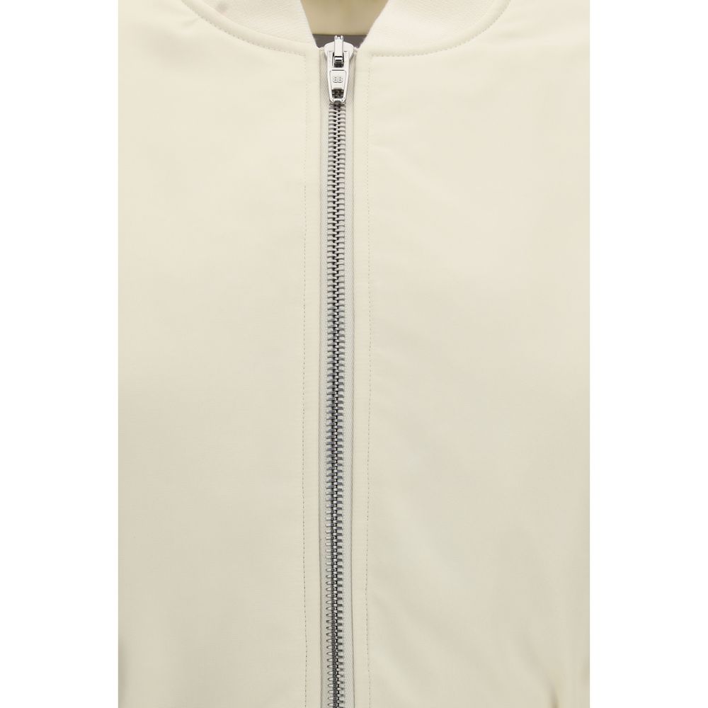 Balenciaga Beige Polyester Bomber Jacket - Artisanal Elegance