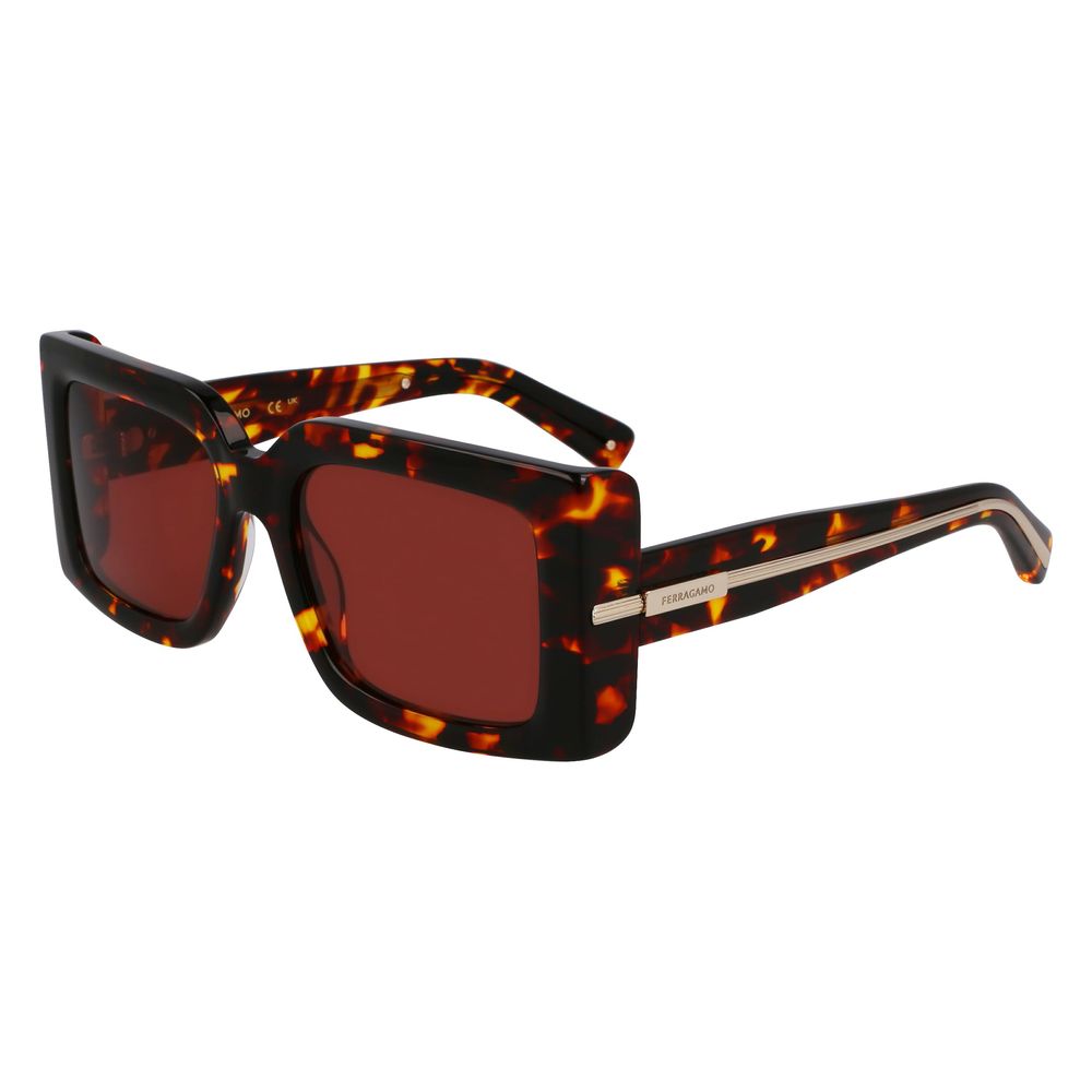 Elevate your style with Ferragamo Brown Acetate Sunglasses, a masterpiece of artisanal luxury that embodies sophistication and timeless elegance for every occasion.