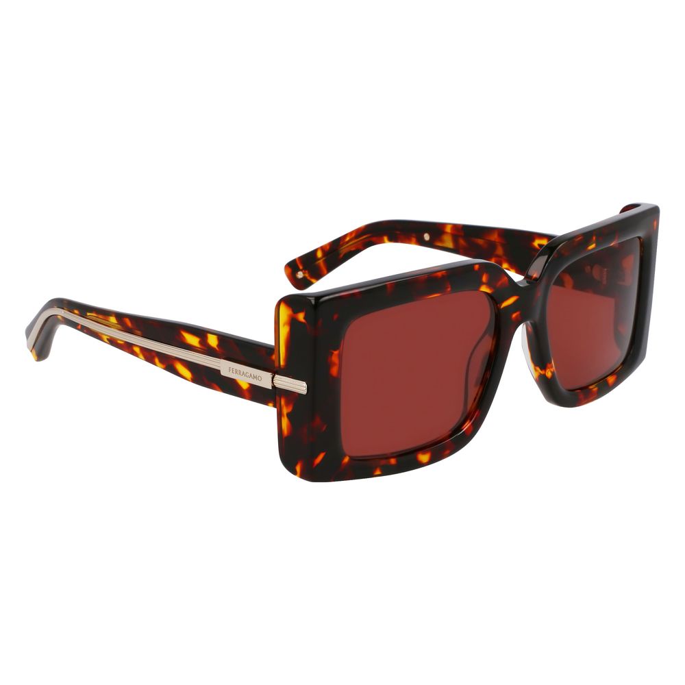 Elevate your style with Ferragamo Brown Acetate Sunglasses, a fusion of exquisite craftsmanship and timeless elegance, offering luxurious UV protection for every occasion.