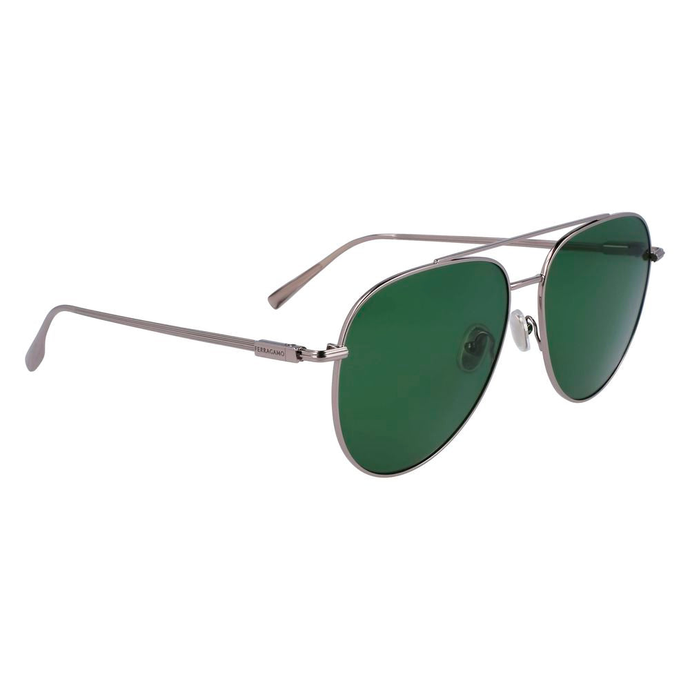 Ferragamo Gray Metal Sunglasses - Exquisite Luxury Eyewear