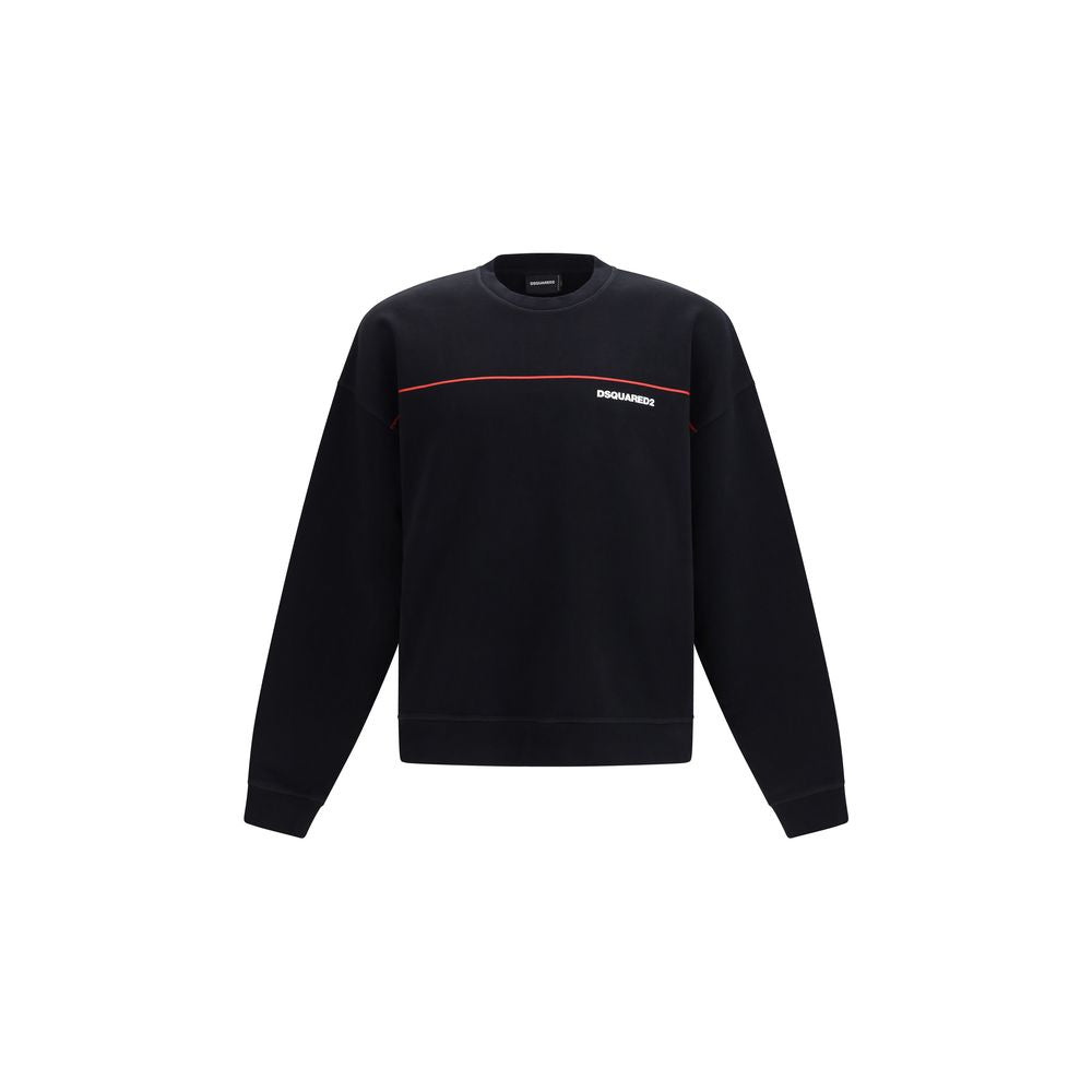 Dsquared² Black Cotton Sweatshirt - Artisanal Luxury Couture