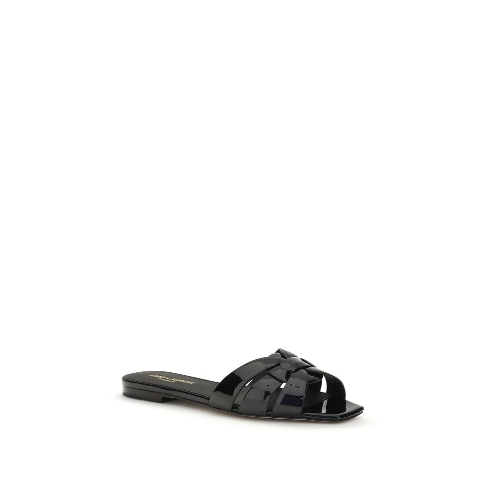 Saint Laurent Black Calf Leather Ballet Flats - Timeless Elegance