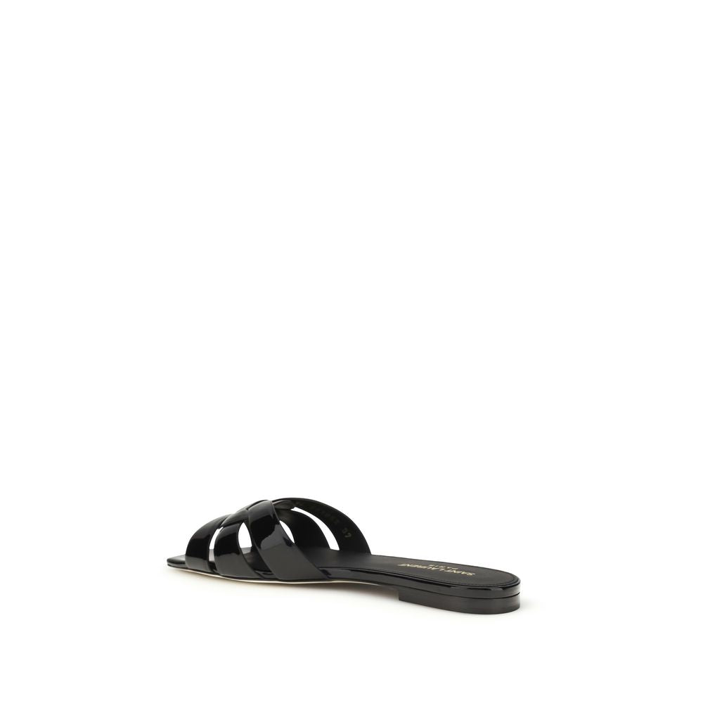Saint Laurent Black Calf Leather Ballet Flats - Timeless Elegance