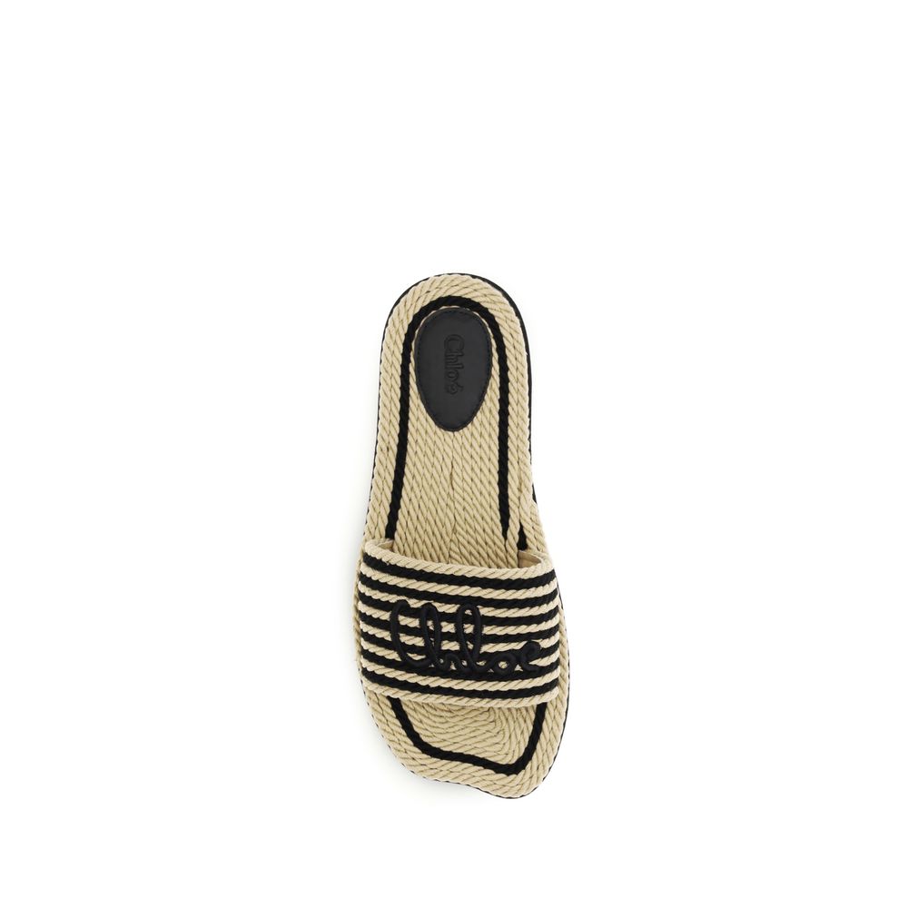 Chloé Multicolor Raffia Sandals - Artisanal Luxury Footwear