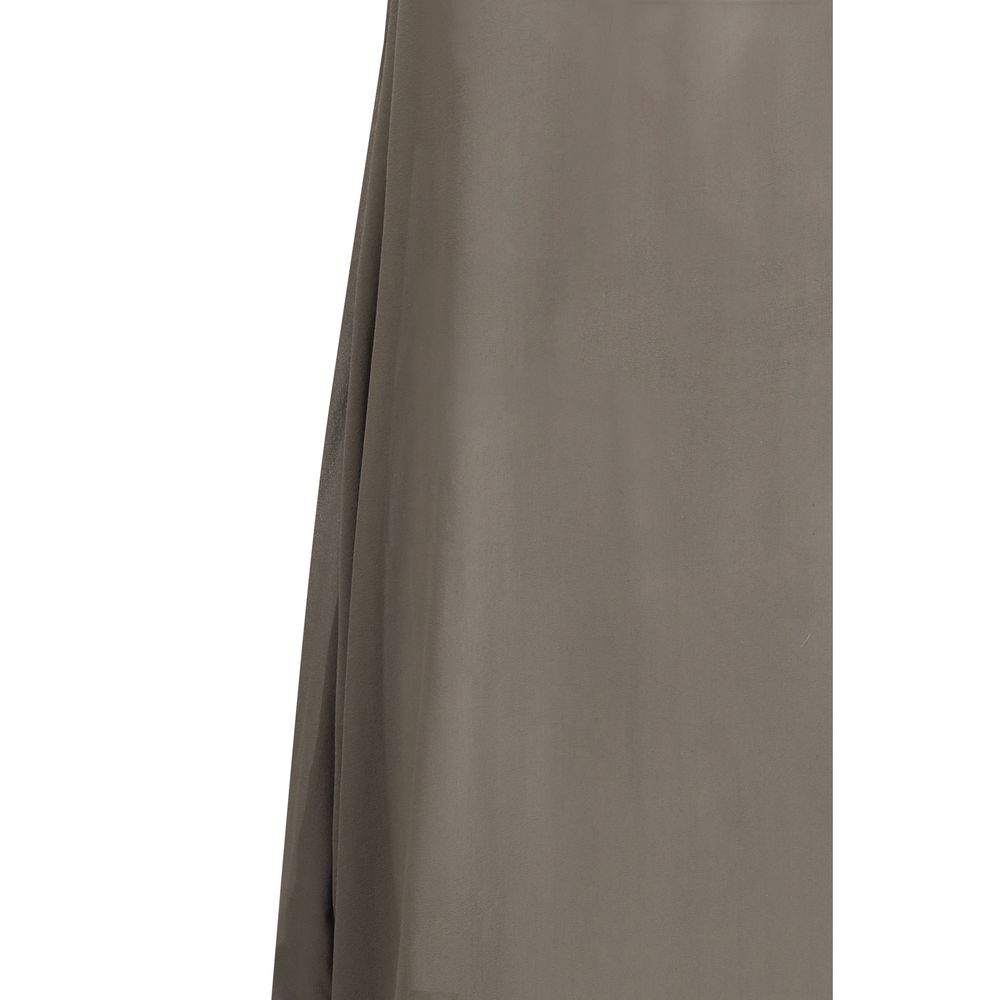 Indulge in the radical elegance of the Rick Owens Gray Silk Casual Dress, crafted from luxurious silk georgette for a sophisticated allure that transcends occasions.