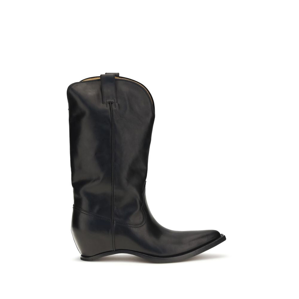Indulge in the Maison Margiela Black Calf Leather Bos Taurus Ankle Boots, a seamless blend of avant-garde elegance and exquisite craftsmanship for the discerning individual.