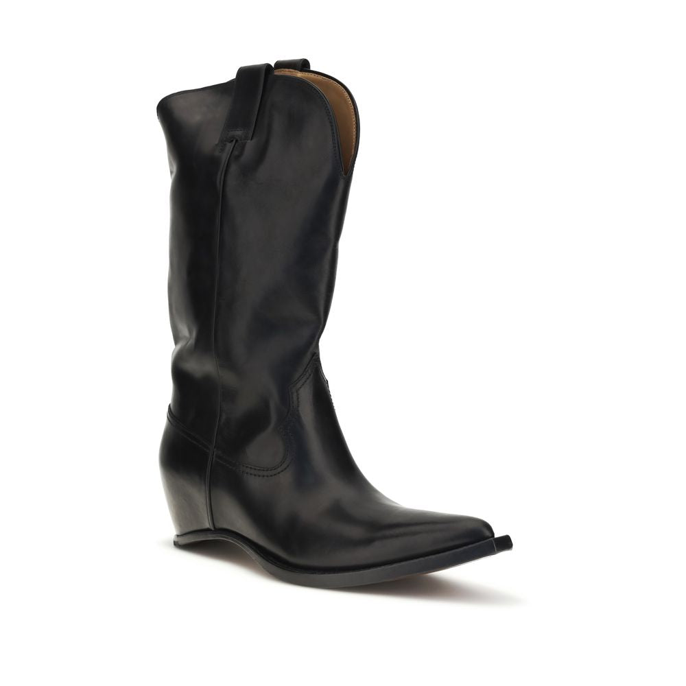 Maison Margiela Black Calf Leather Bos Taurus Ankle Boots