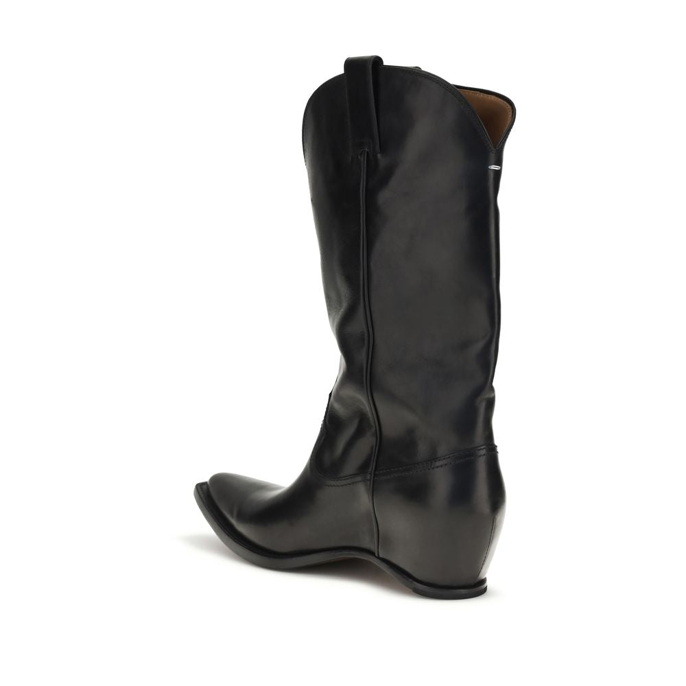 Maison Margiela Black Calf Leather Bos Taurus Ankle Boots
