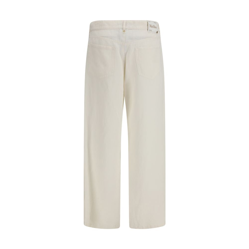 'S Max Mara Beige Cotton-Linen Casual Pants for Timeless Elegance