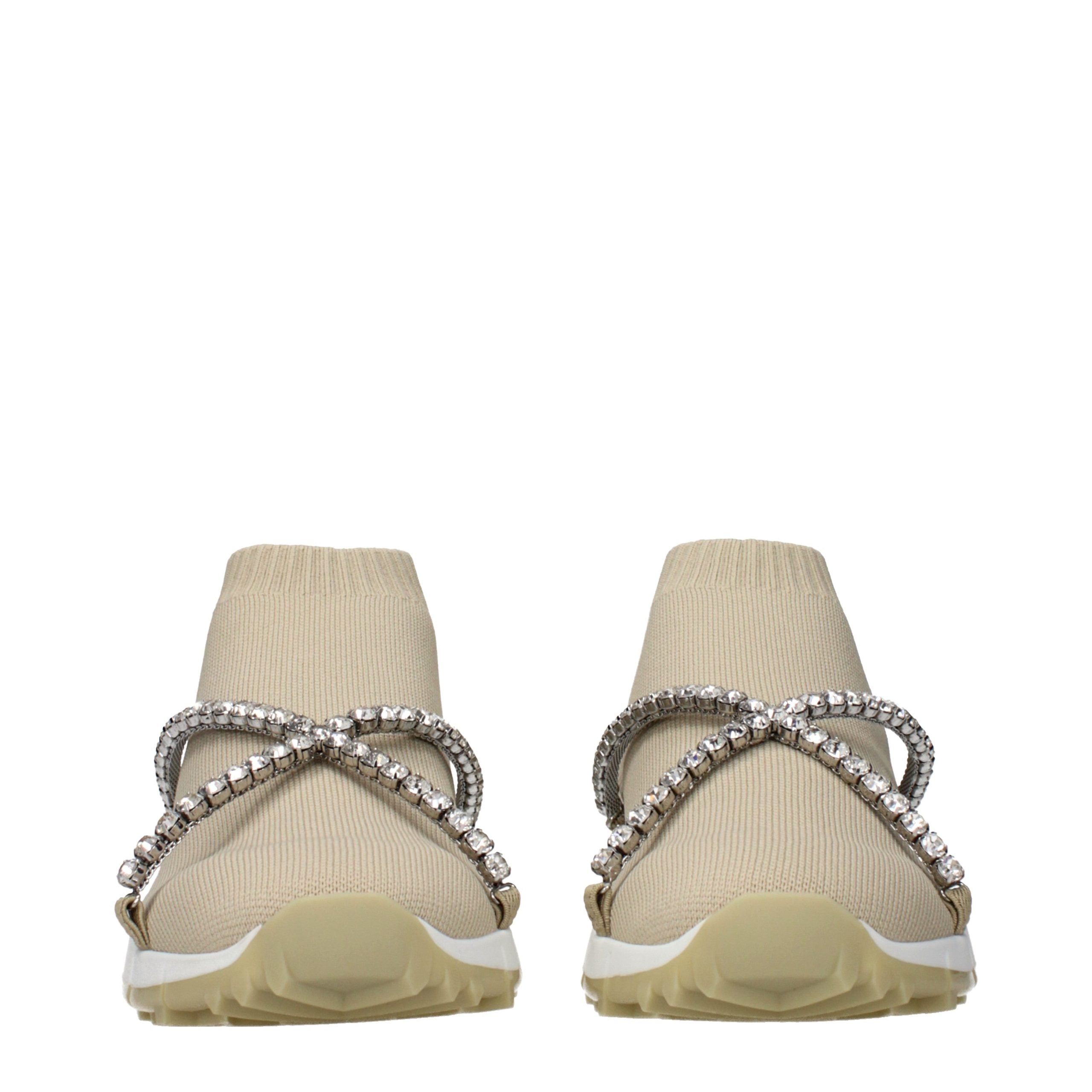 Elevate your style with Jimmy Choo Beige Fabric Slip-On Loafers, where exquisite craftsmanship meets luxurious comfort, perfect for the discerning individual.