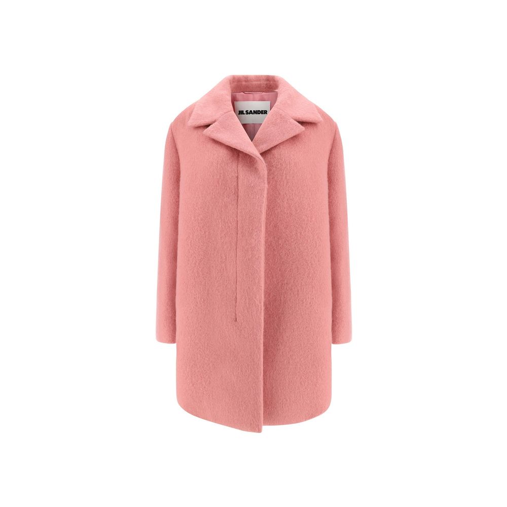 Indulge in the exquisite Jil Sander Multicolor Mohair Coat, a masterpiece of luxury crafted from a harmonious blend of mohair and wool, embodying timeless elegance and sophistication.