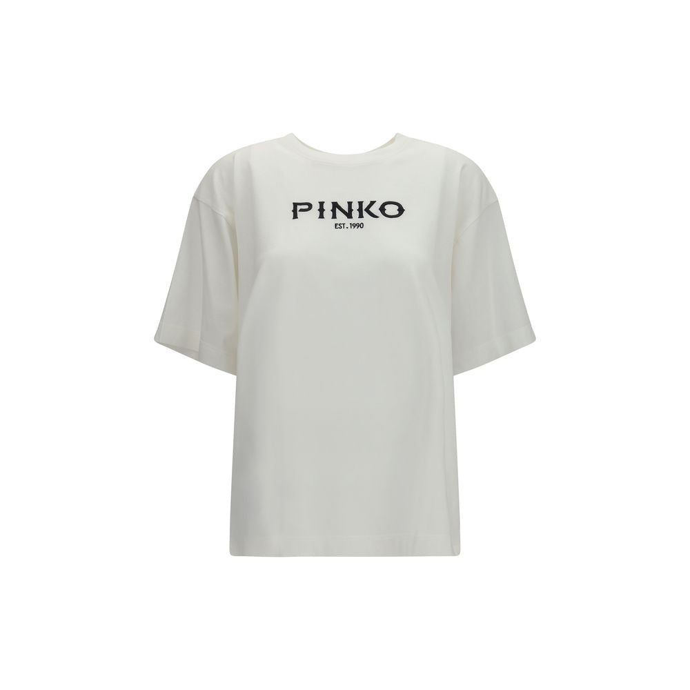 Elevate your wardrobe with the PINKO White Cotton T-Shirt from the SS26 collection, a luxurious blend of comfort and contemporary style, perfect for any occasion.