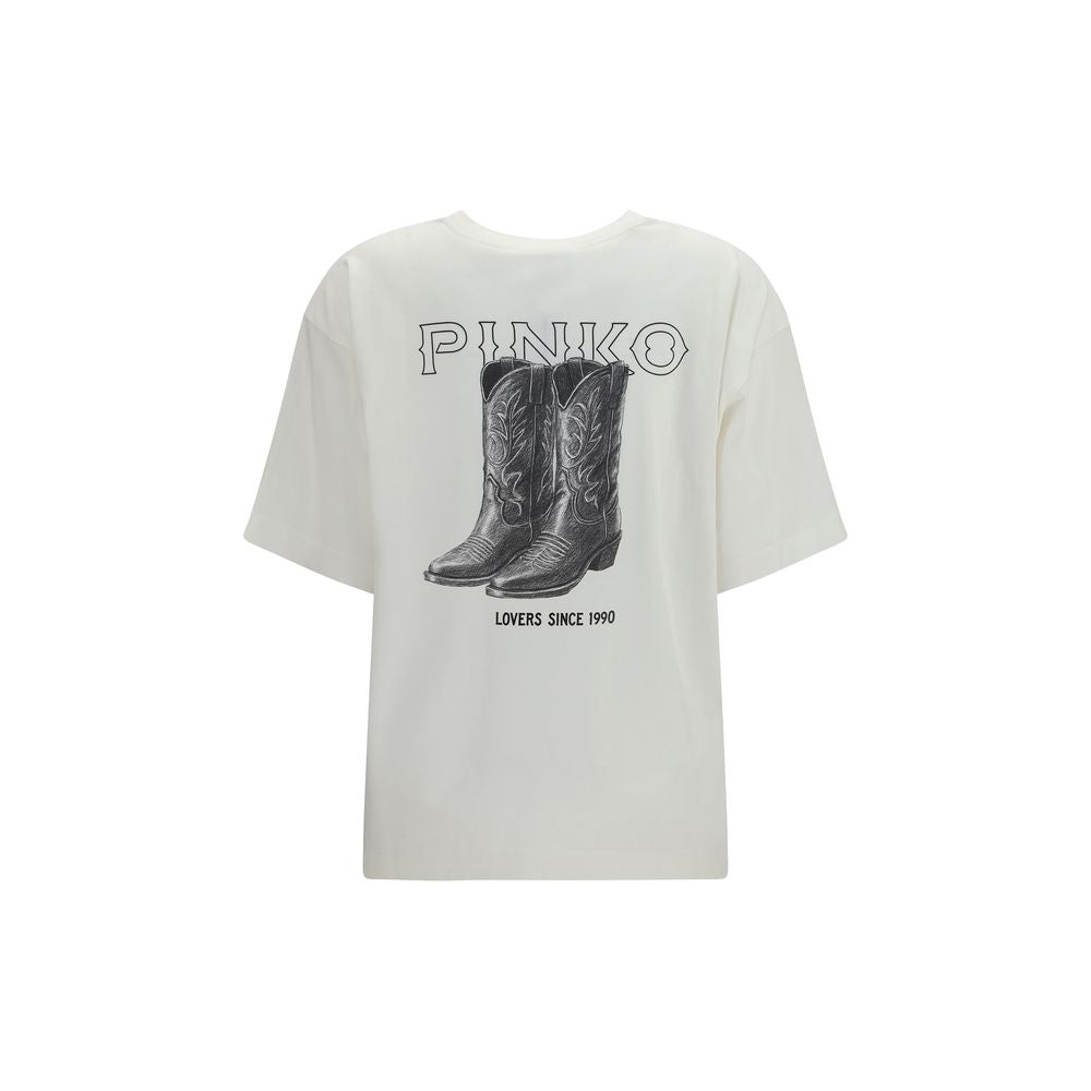 Elevate your wardrobe with the PINKO White Cotton T-Shirt from the SS26 collection, a luxurious blend of comfort and contemporary style, perfect for the discerning individual.