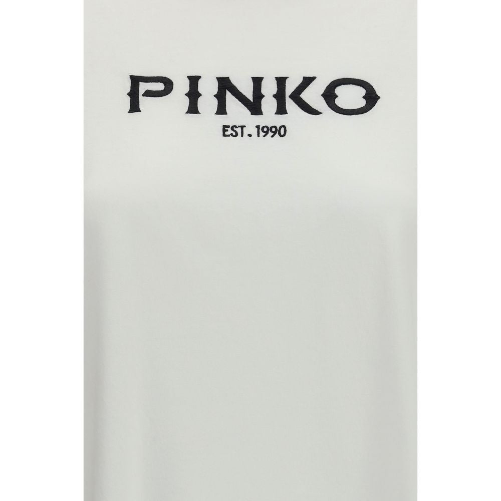 Elevate your wardrobe with the PINKO White Cotton T-Shirt from the SS26 collection, a luxurious blend of comfort and contemporary style, perfect for any occasion.