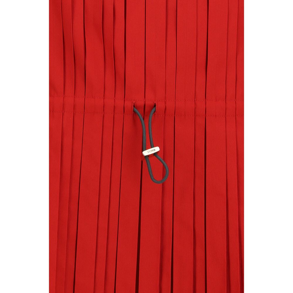 Indulge in the exquisite allure of Fendi's Multicolor Polyester Casual Dress, a masterpiece of faille and pleated elegance, perfect for sophisticated occasions.