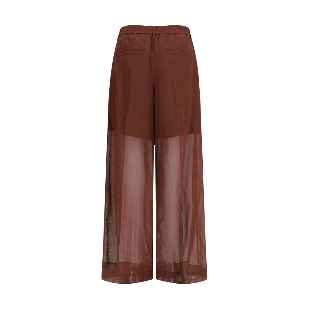 Brunello Cucinelli Brown Cotton Dress Pants - Artisanal Luxury