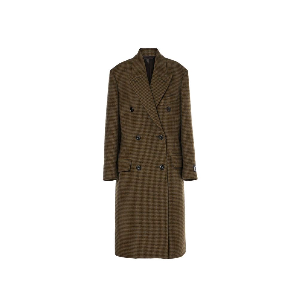 Indulge in the exquisite Acne Studios Brown Fibers False coat, a masterful blend of wool and luxurious fibers, embodying sophisticated elegance for the discerning individual.