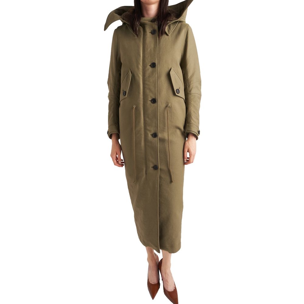 Experience the exquisite allure of the Prada Bicolor Polyamide Coat, crafted from luxurious polyamide, blending sophistication with timeless elegance for the discerning individual.