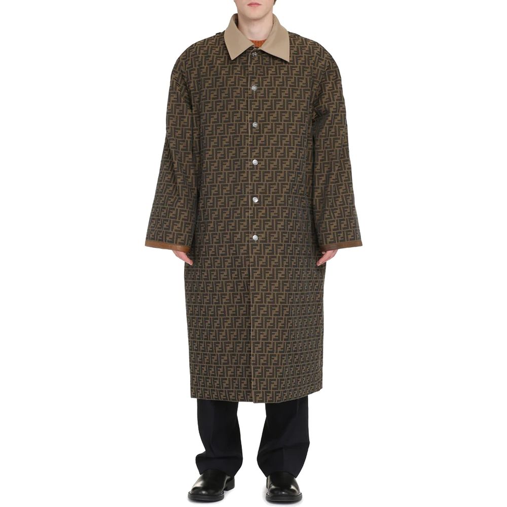 Elevate your wardrobe with the Fendi Beige Cotton Coat, a masterpiece of Italian craftsmanship, blending luxury and sophistication for the discerning individual.