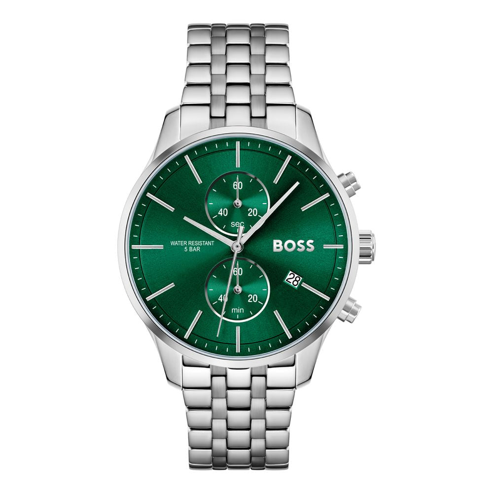 Hugo Boss Gray Stainless Steel Dress Watch - Artisanal Elegance