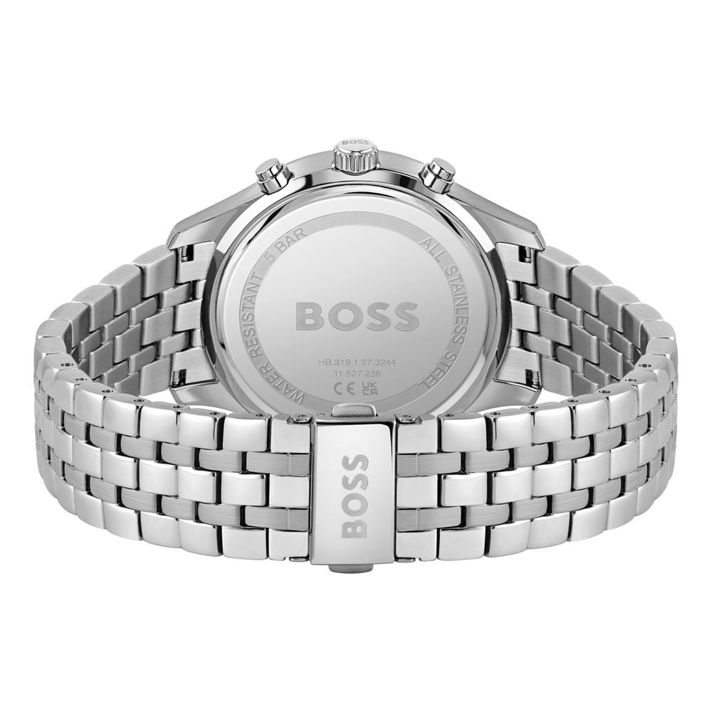 Hugo Boss Gray Stainless Steel Dress Watch - Artisanal Elegance