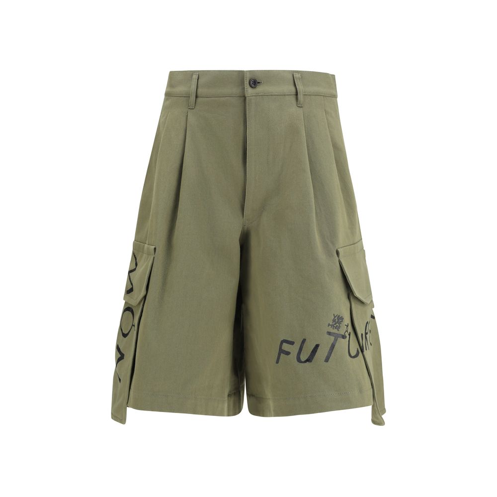 Comme Des Garçons Bicolor Cotton Cargo Shorts, Artisanal Luxury