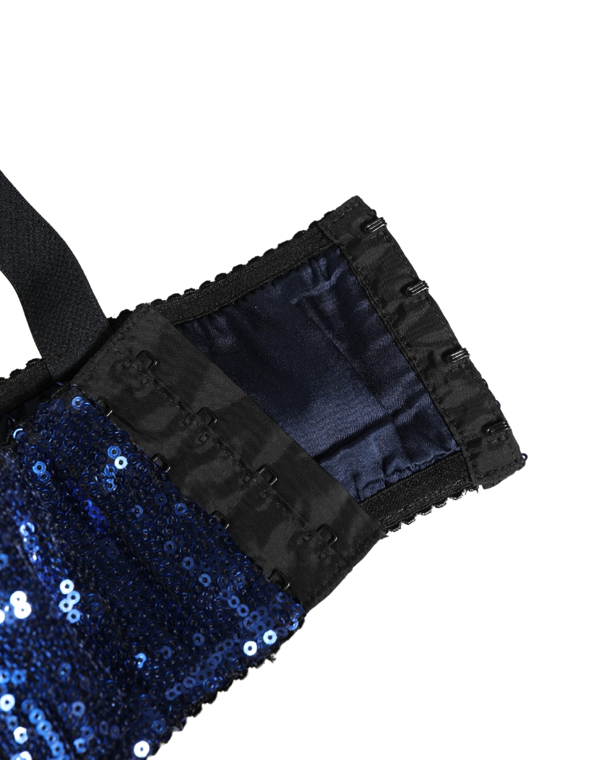 Dolce & Gabbana Blue Sequined Nyon Balconnet Bra - Luxurious Elegance