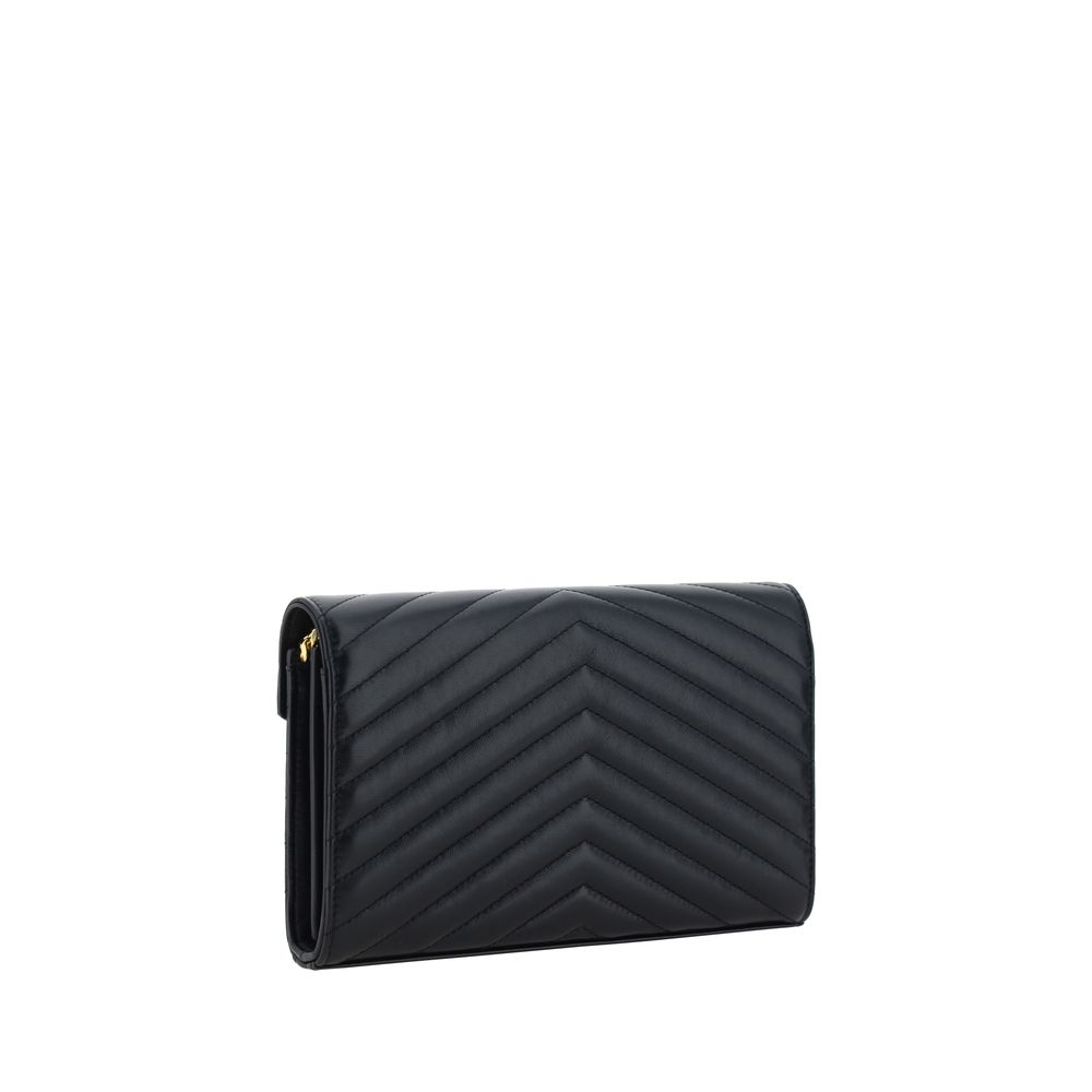Saint Laurent Black Lamb Ovis Aries Shoulder Bag - Designer Couture