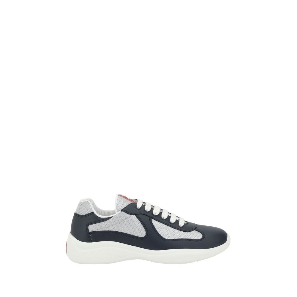 Prada Blue Calf Leather Athletic Sneakers - Timeless Luxury Elegance