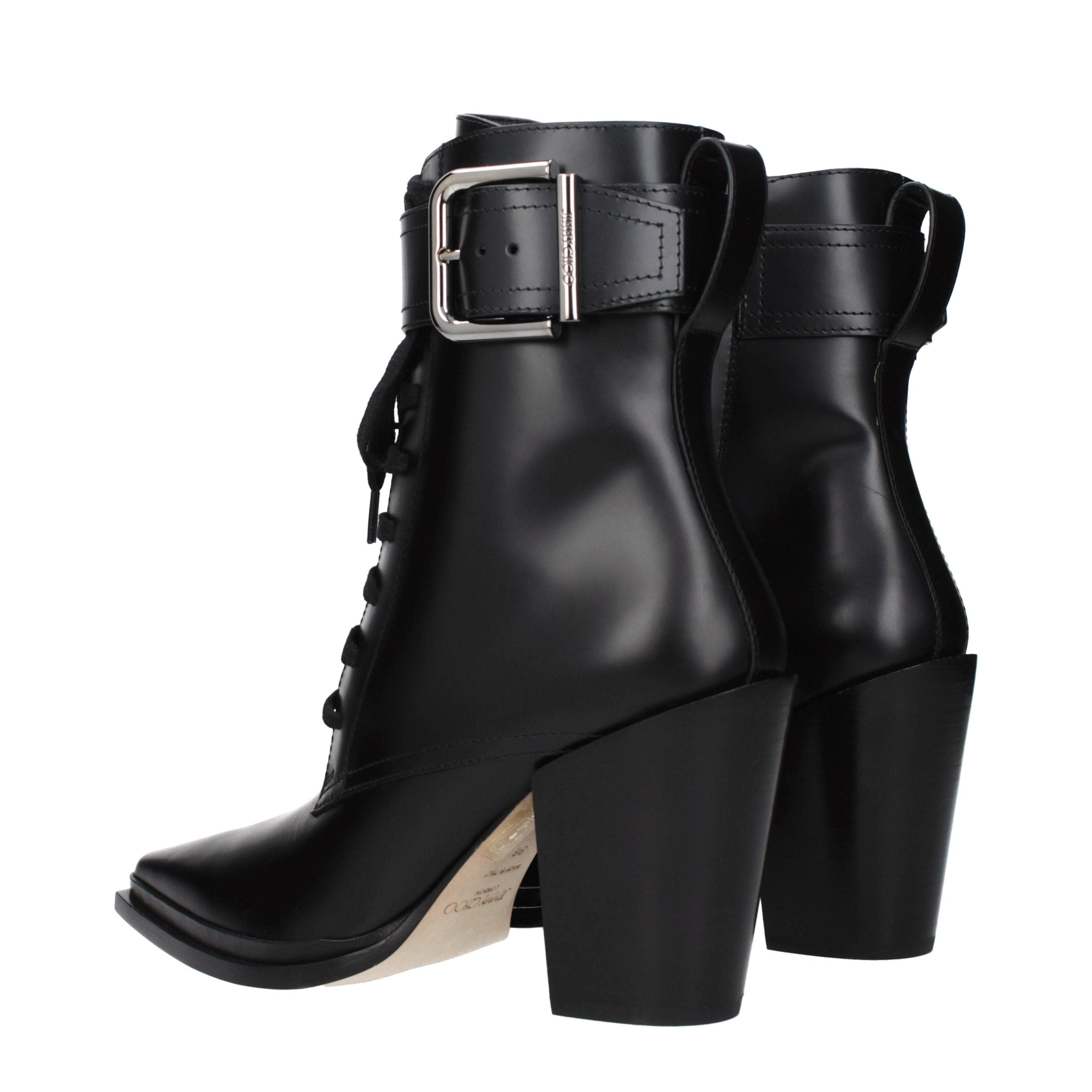 Elevate your style with Jimmy Choo Black Leather Ankle Boots, where timeless craftsmanship meets modern elegance, perfect for commanding attention in any setting.