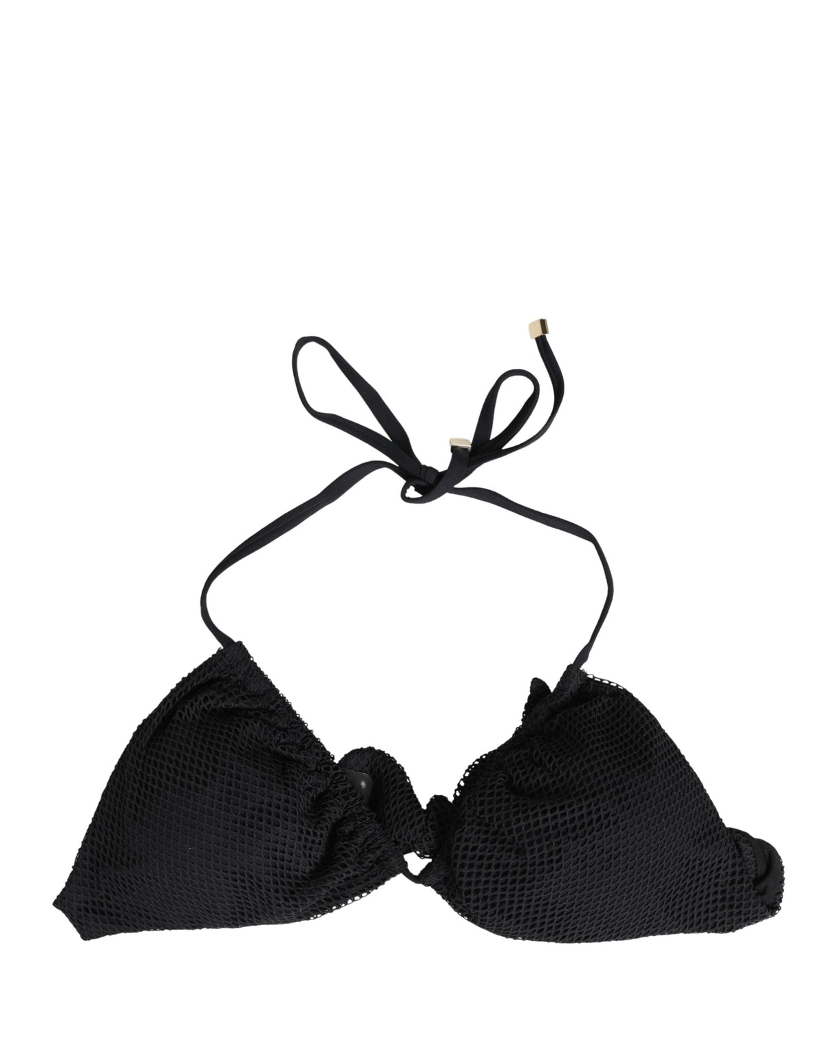 Dolce & Gabbana Black Padded Triangle Halter Bikini Top Couture