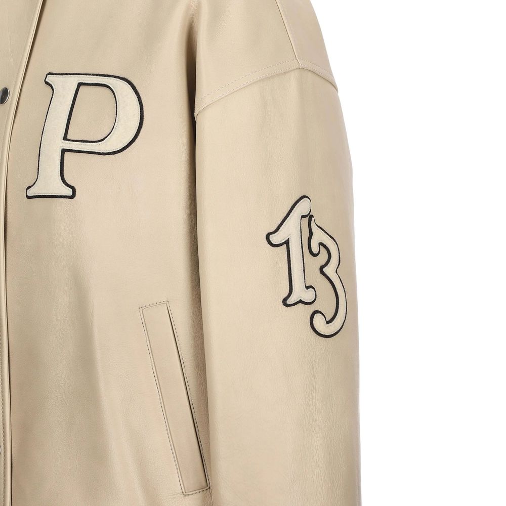 Elevate your style with the Prada Beige Calfskin Bomber, a luxurious blend of exquisite craftsmanship and sumptuous calf leather, perfect for any sophisticated wardrobe.